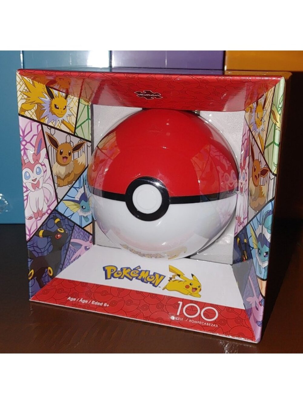 Pokemon Puzzle Eevee Evolutions 100 Piece Poké Ball Storage Buffalo Games